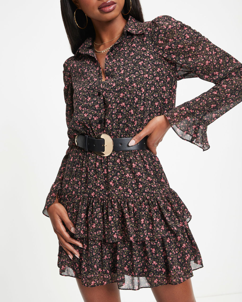 Janie Floral Tiered Mini Dress