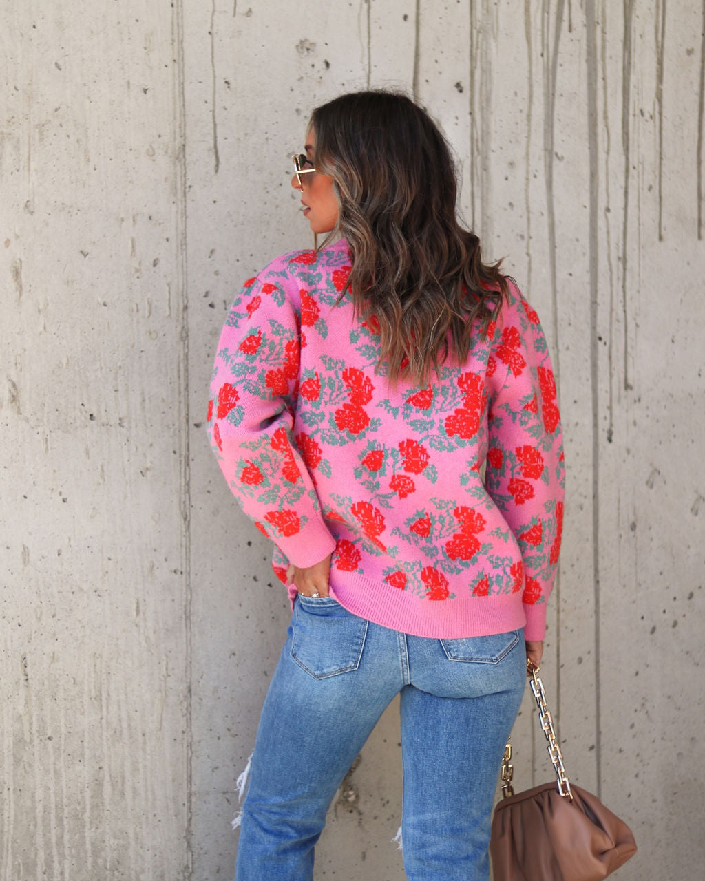 Stop And Smell The Roses Knit Pullover Sweater