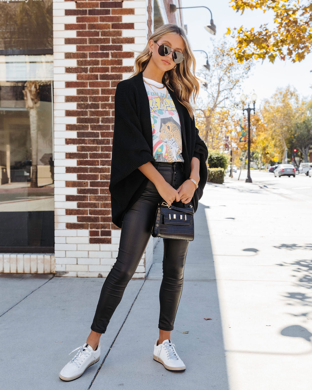 Mariah Knit Dolman Sleeve Cardigan - Black