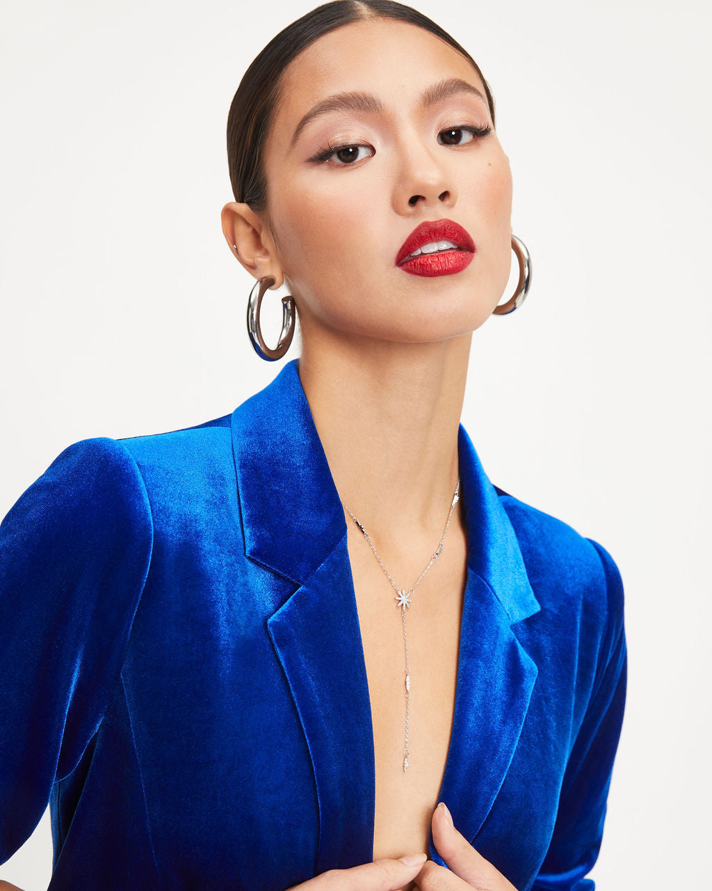 Luna Lariat Necklace - Silver