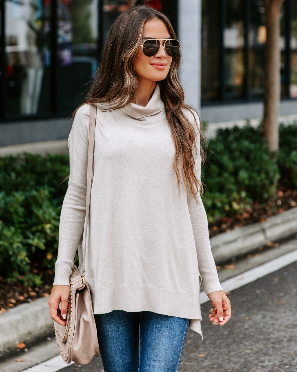 The More The Merrier Cowl Neck Knit Sweater - Grey