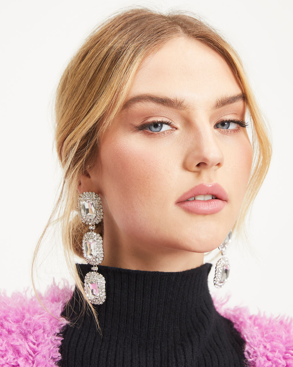 Penelope Gemstone Drop Earrings - Clear