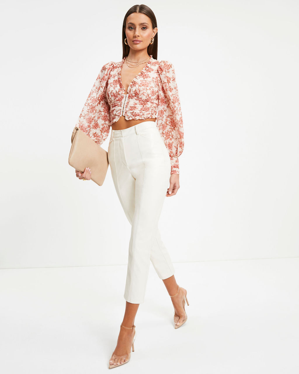 Suzzy Floral Long Sleeve Crop Top