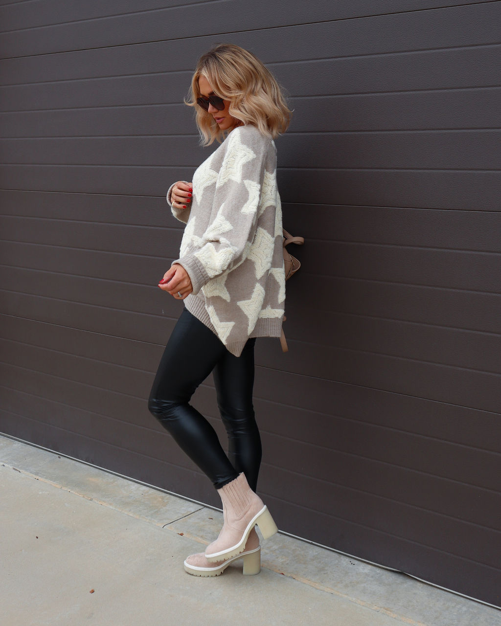 Chasing The Stars Pocketed Oversized Cardigan - Light Taupe