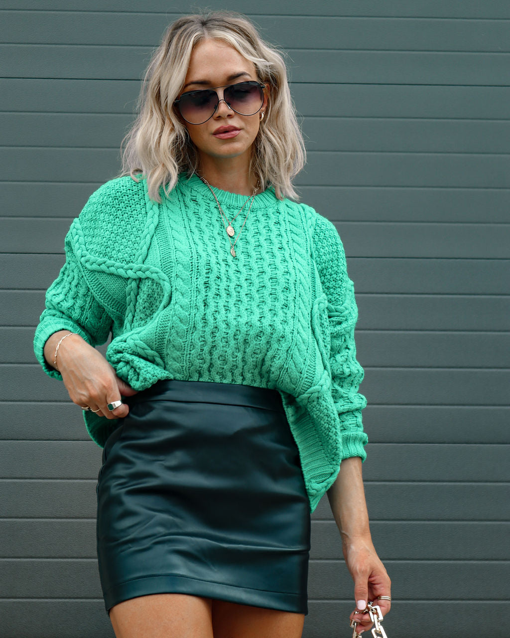Dorothy Cable Knit Sweater - Emerald