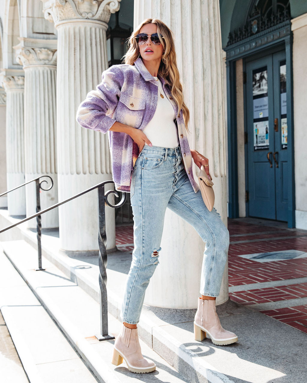 Aspen Is Calling Pocketed Plaid Jacket - SALE