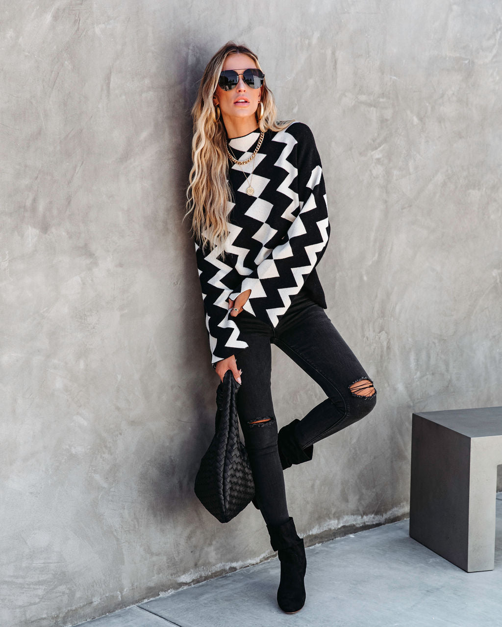 Unforgettable Soul Printed Mock Neck Sweater - SALE