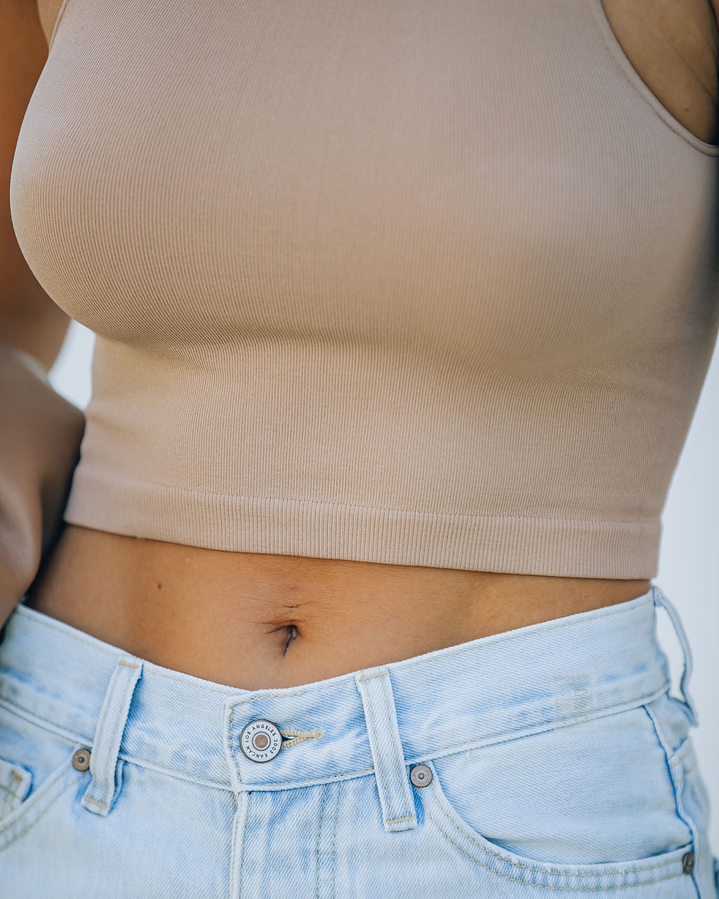 Kiki Knit Crop Top - Almond