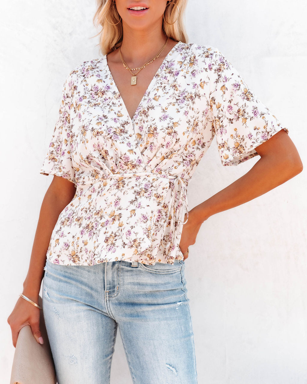 Vendee Floral Wrap Top - FINAL SALE