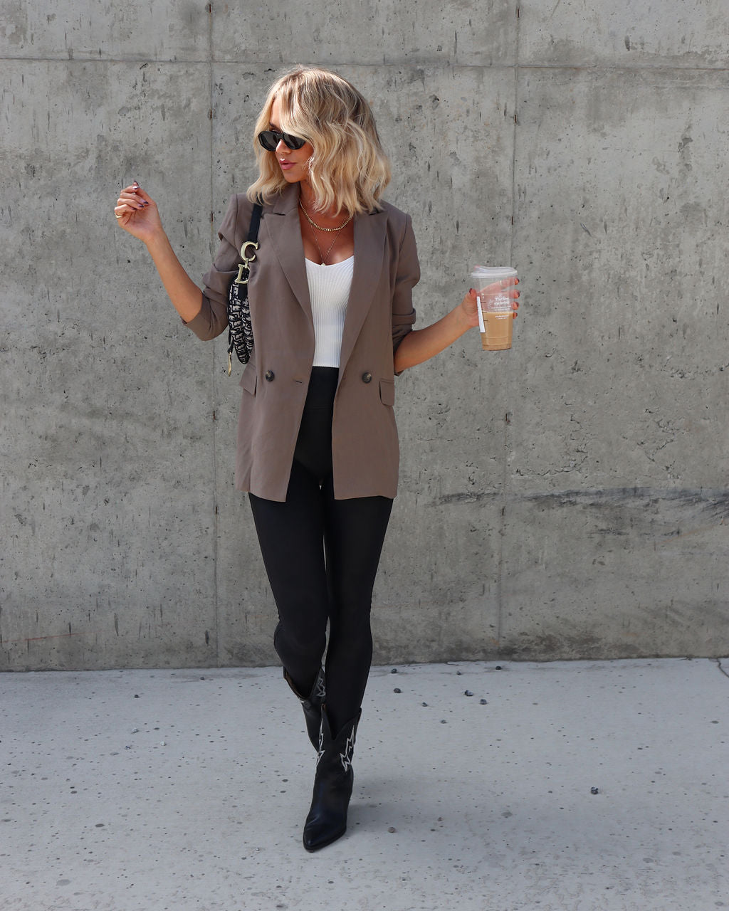 Cameron Pocketed Blazer - Taupe