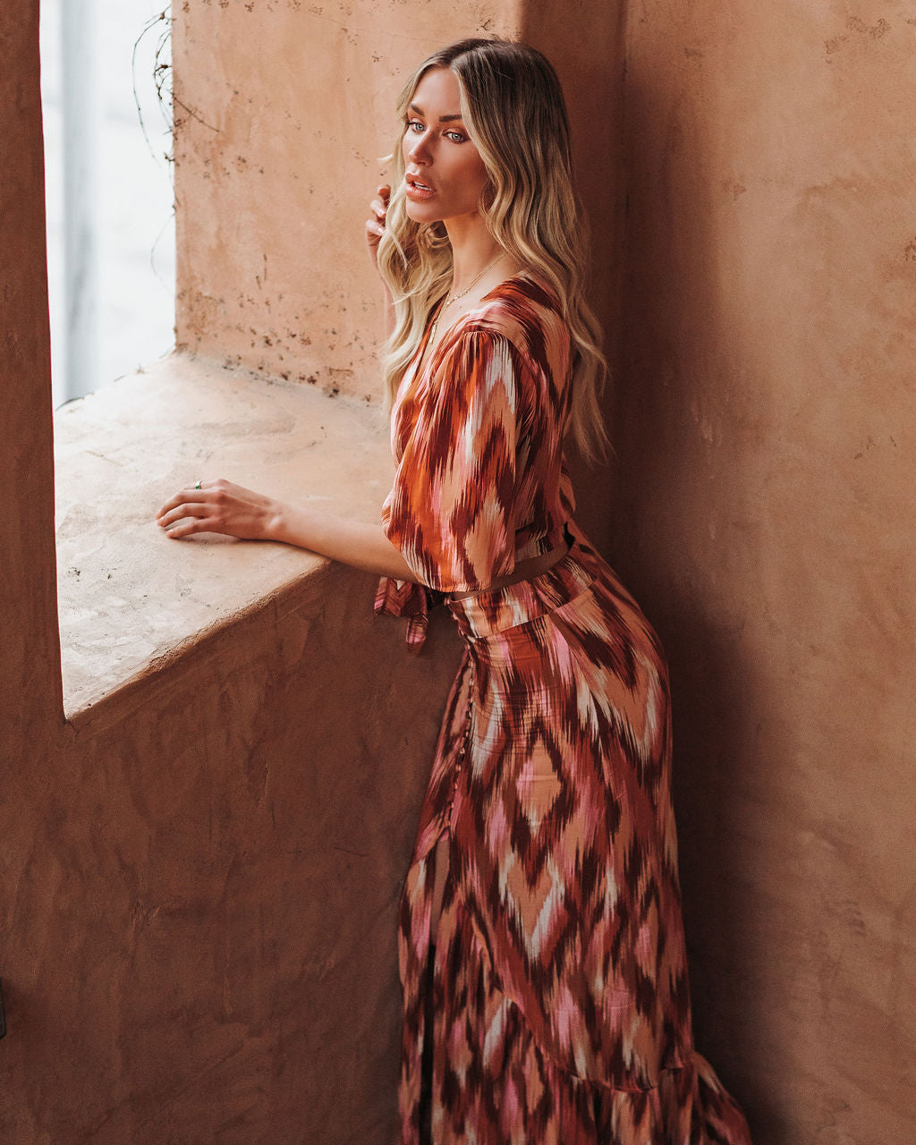 Bowan Printed Tie Front Crop Top - FINAL SALE