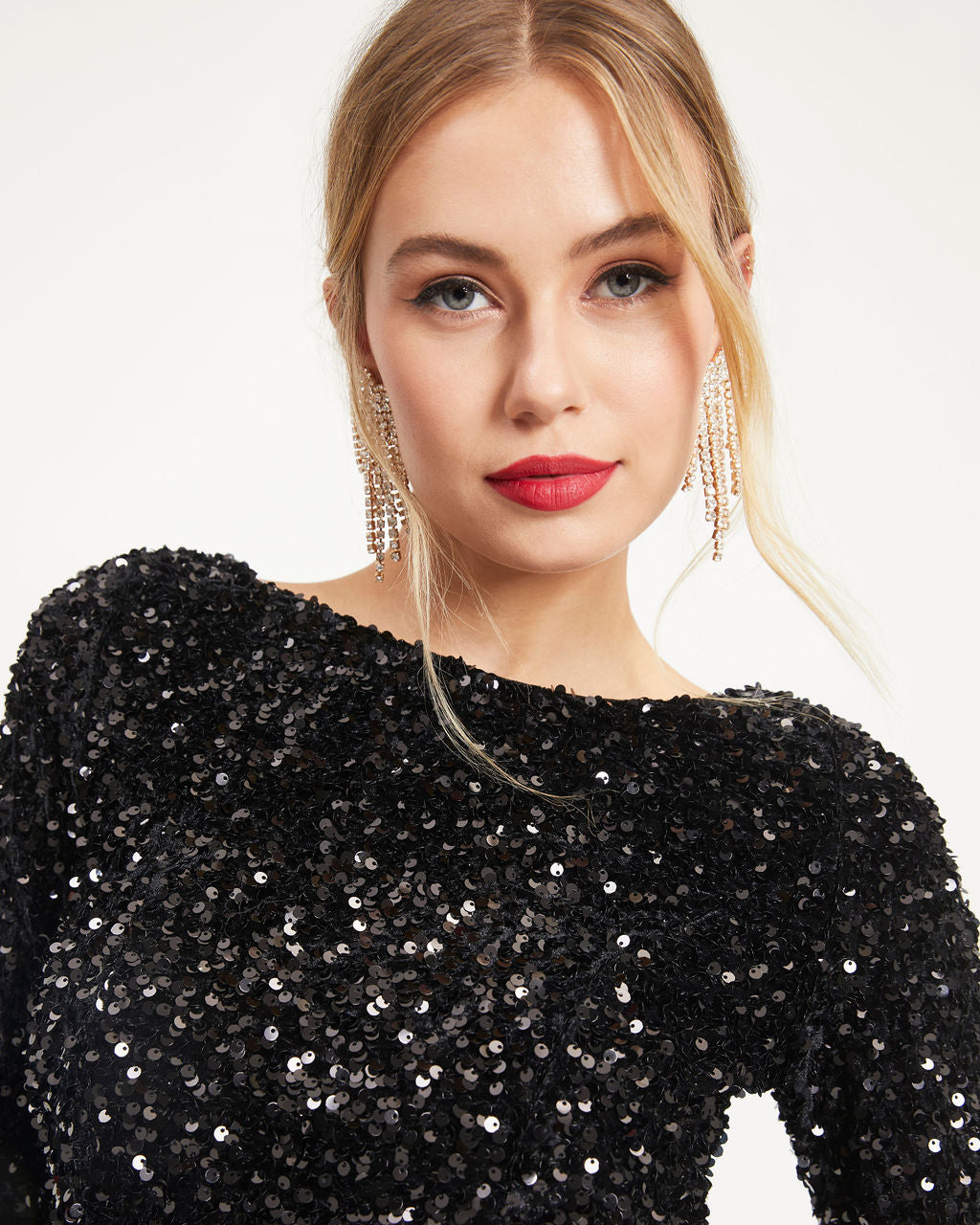 Miss Hollywood Sequin Mini Dress - Black