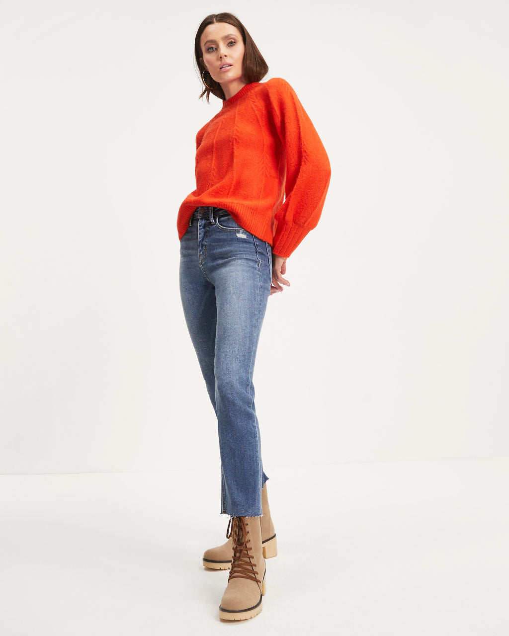 Seattle Knit Pullover Sweater - Orange