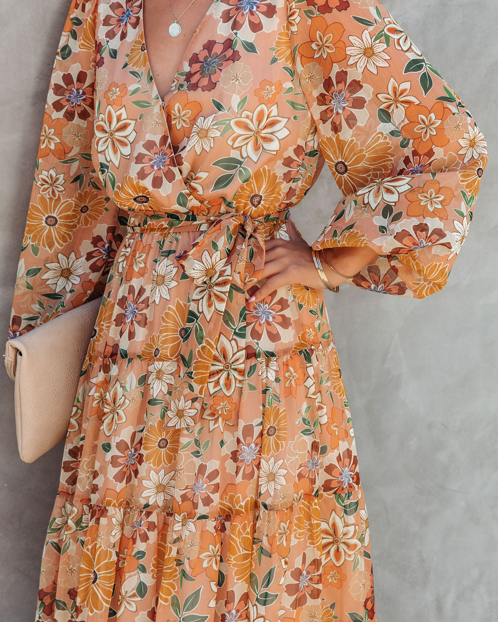 Bardot Floral Chiffon Maxi Dress
