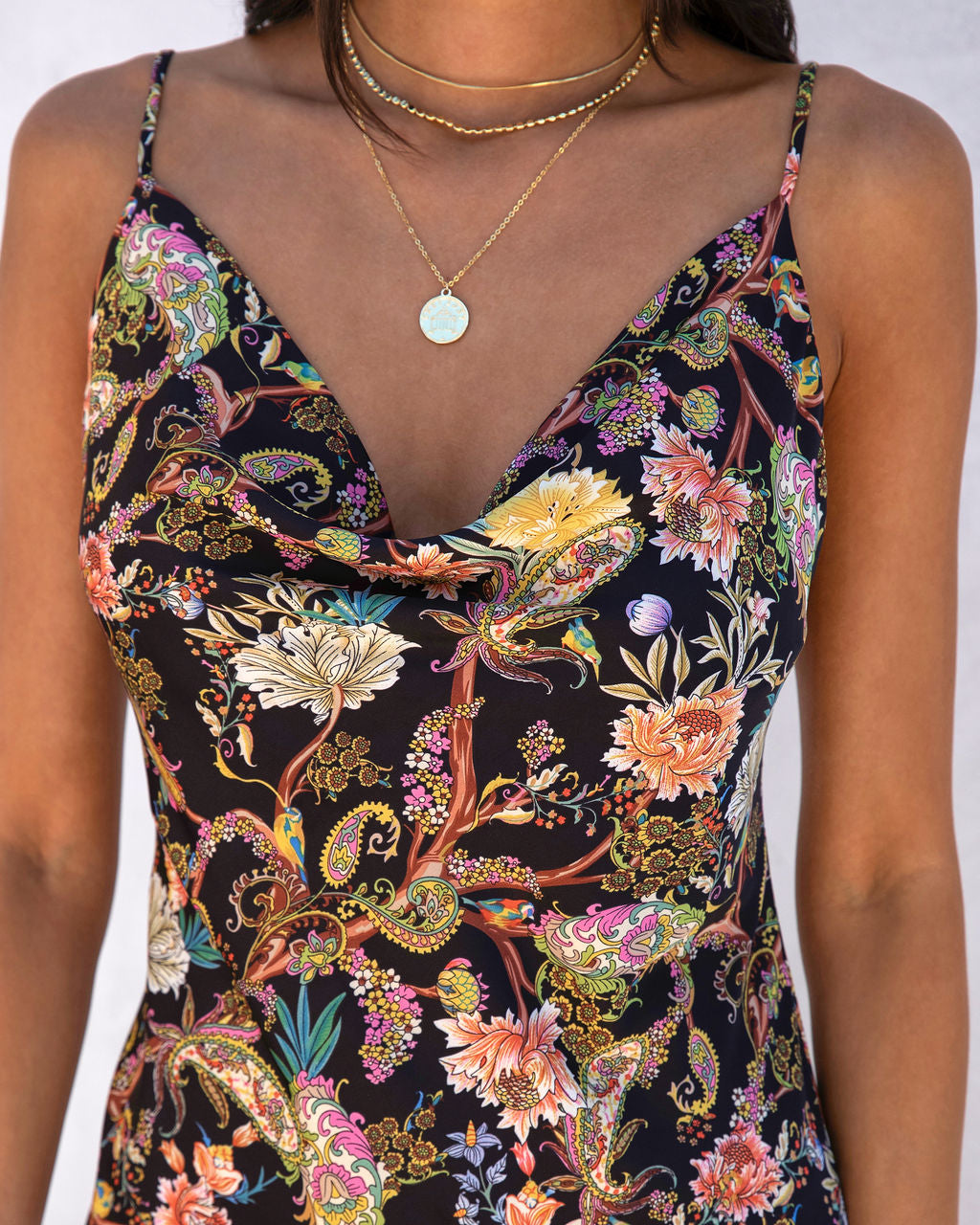 Giuseppina Paisley Satin Slip Mini Dress - FINAL SALE