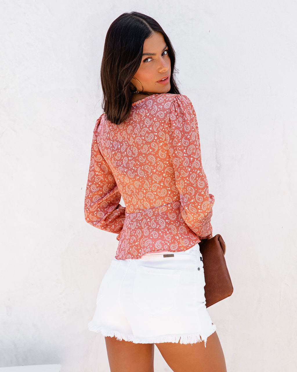 Giordano Paisley Satin Crop Top - FINAL SALE