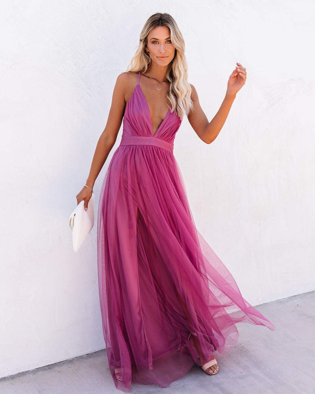 Petal Dust Maxi Dress - Magenta