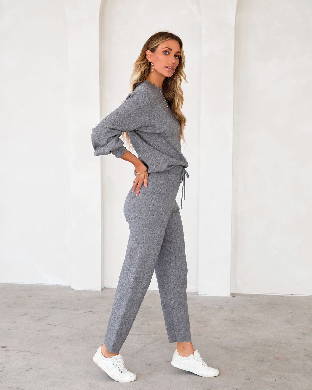 Genevieve Knit Pullover Sweater -  Heather Grey - FINAL SALE