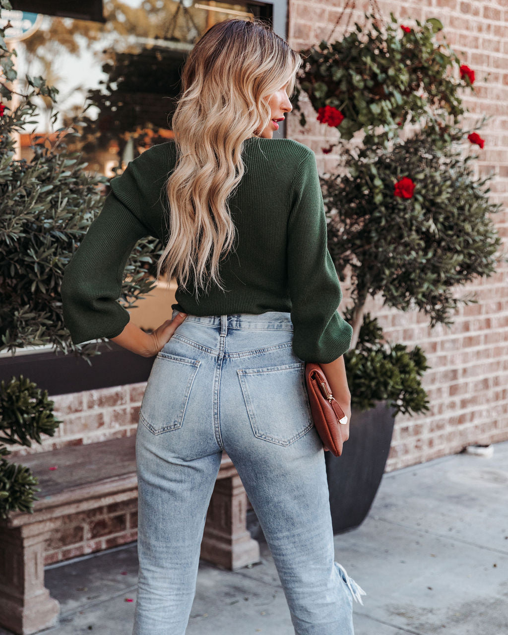 Abbey Drape Knit Sweater - Emerald