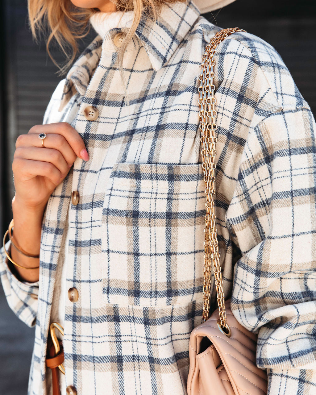 Fall Plaid Vibes Long Line Jacket