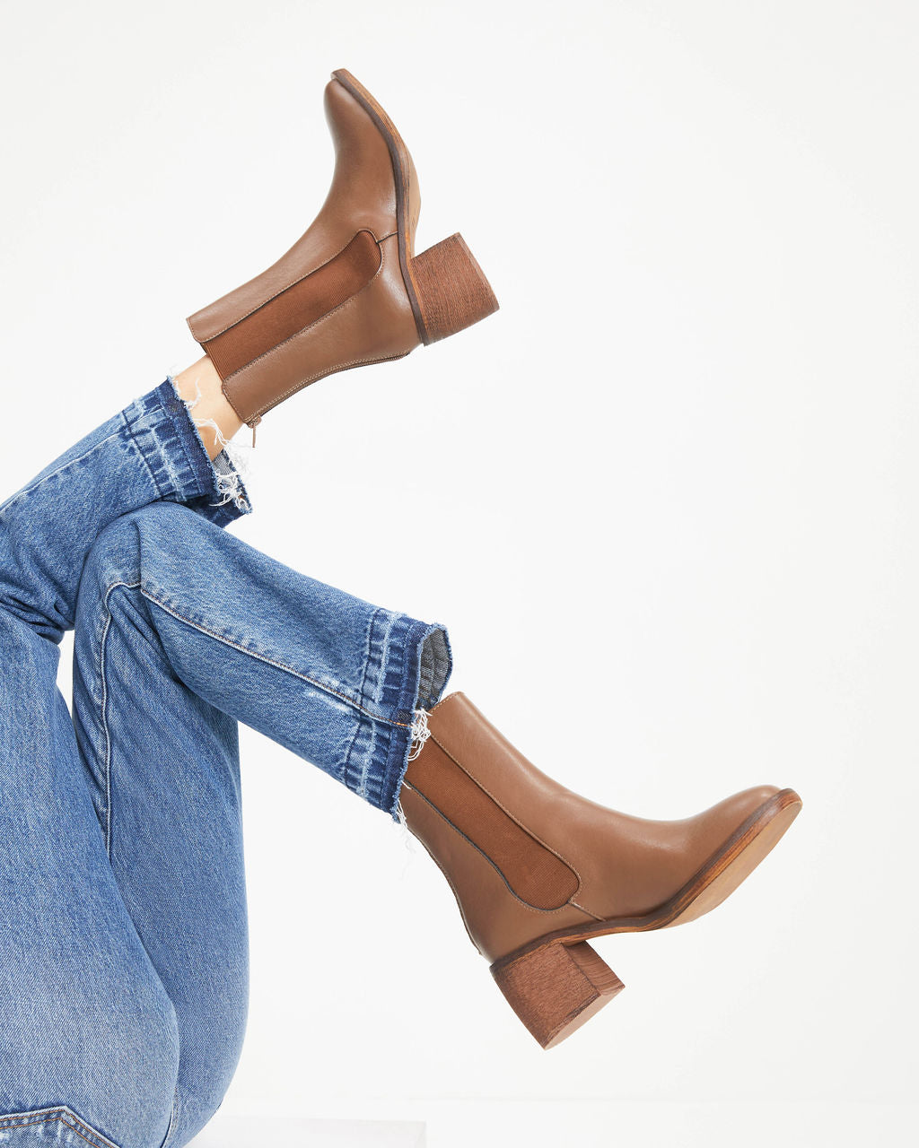 Olivia Faux Leather Bootie - Chocolate