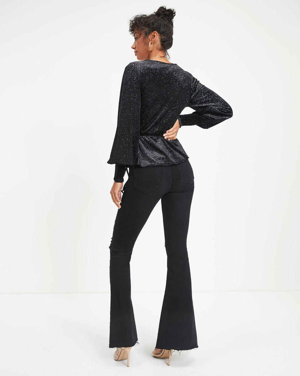Beyond Fabulous Metallic Velvet Wrap Top - FINAL SALE