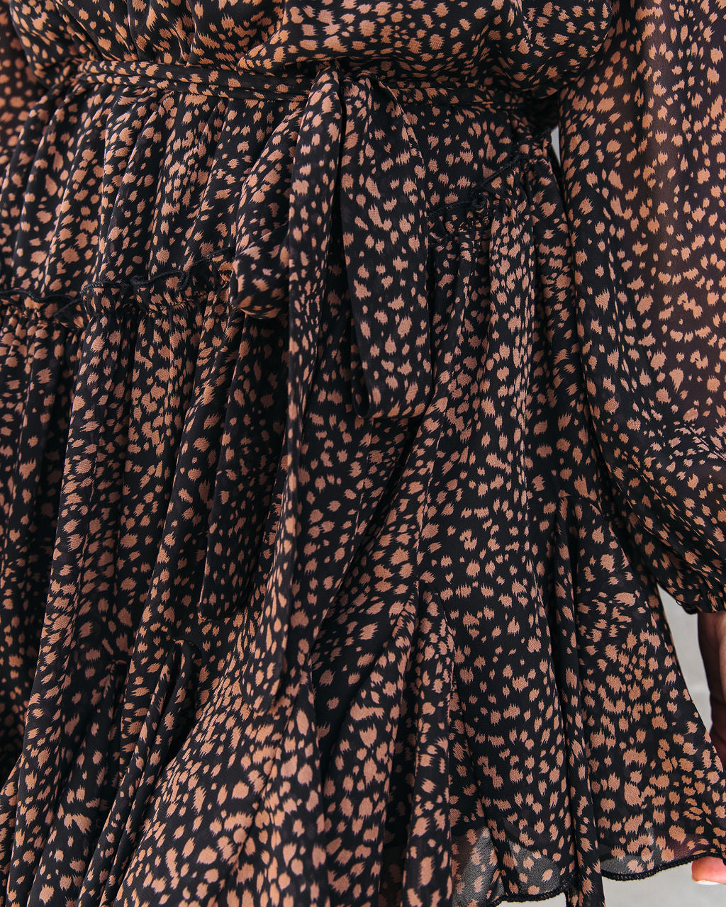 Schultz Leopard Print Ruffle Dress