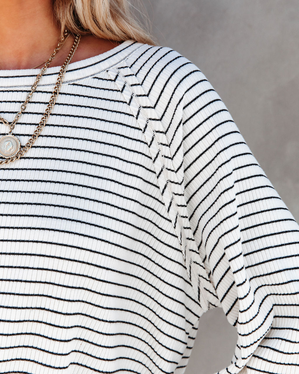 Jacey Cotton Striped Long Sleeve Top