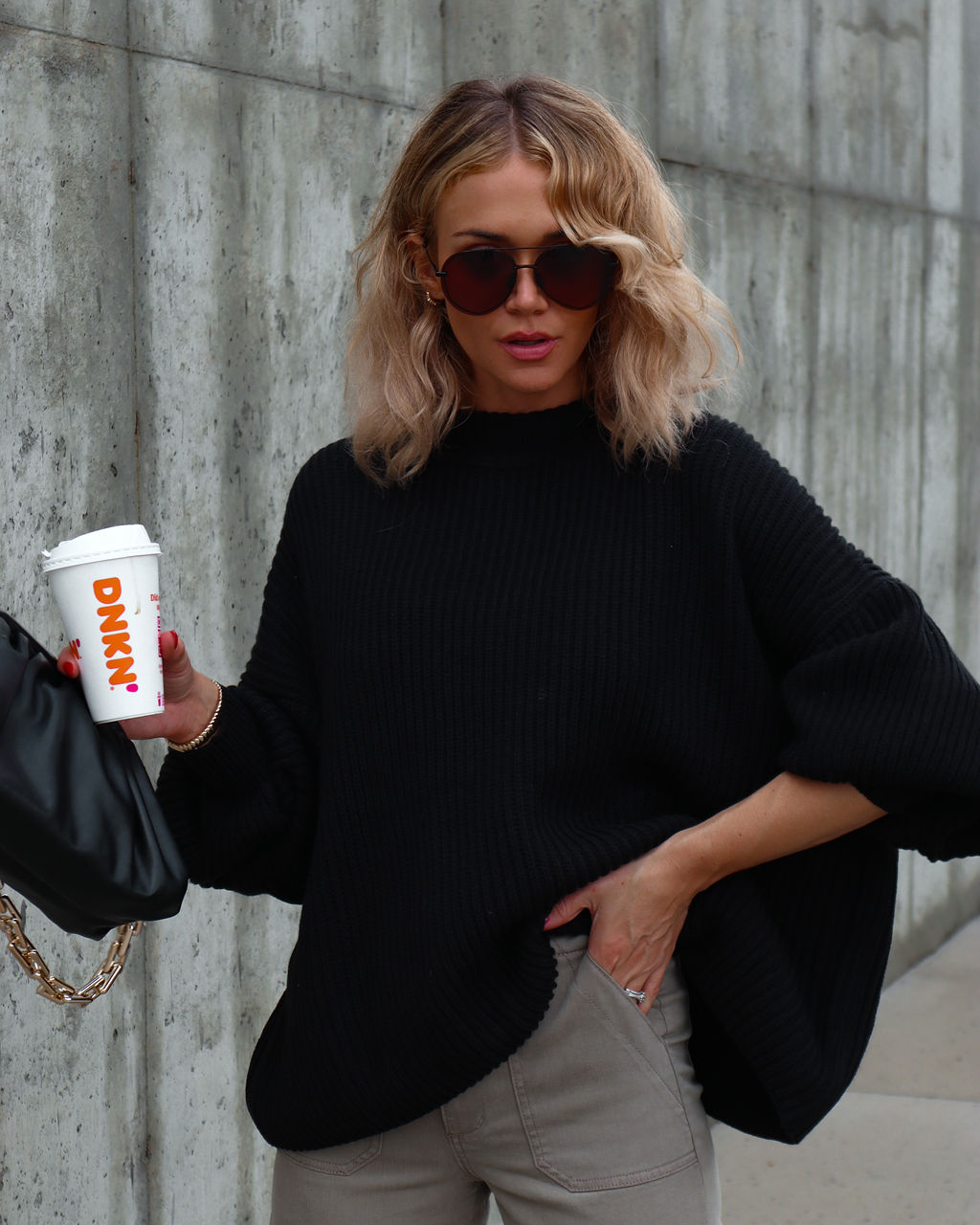 Gwenyth Knit Pullover Sweater - Black