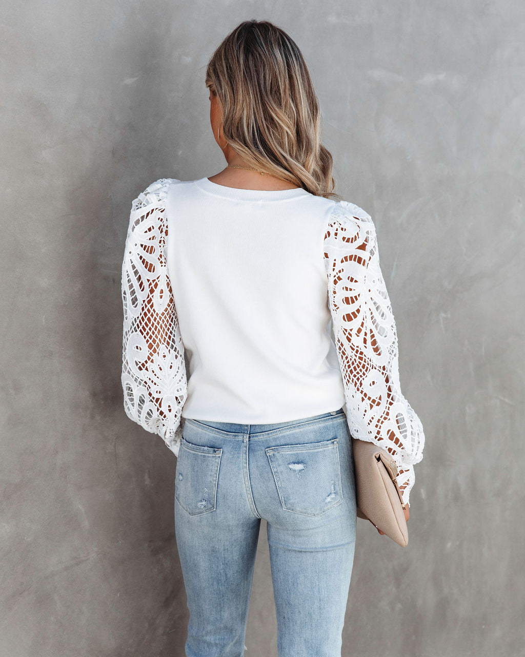 Time For Tea Crochet Lace Top - White