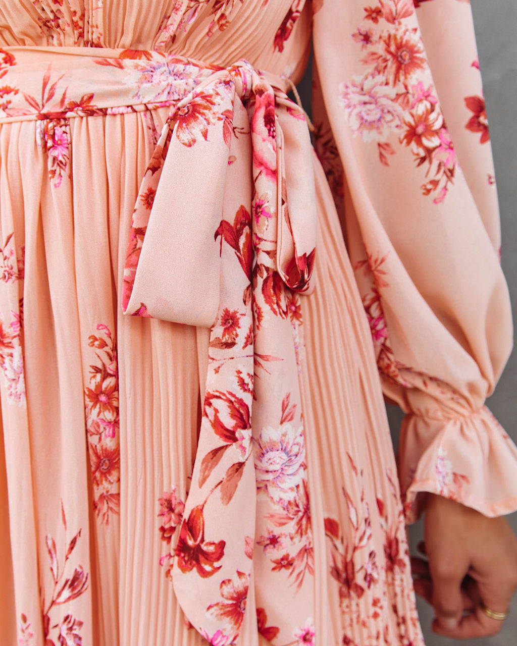 Lifetime Of Love Floral Pleated Midi Dress