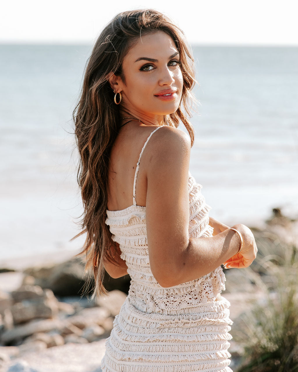 Cami Crochet Crop Top - Natural - FINAL SALE