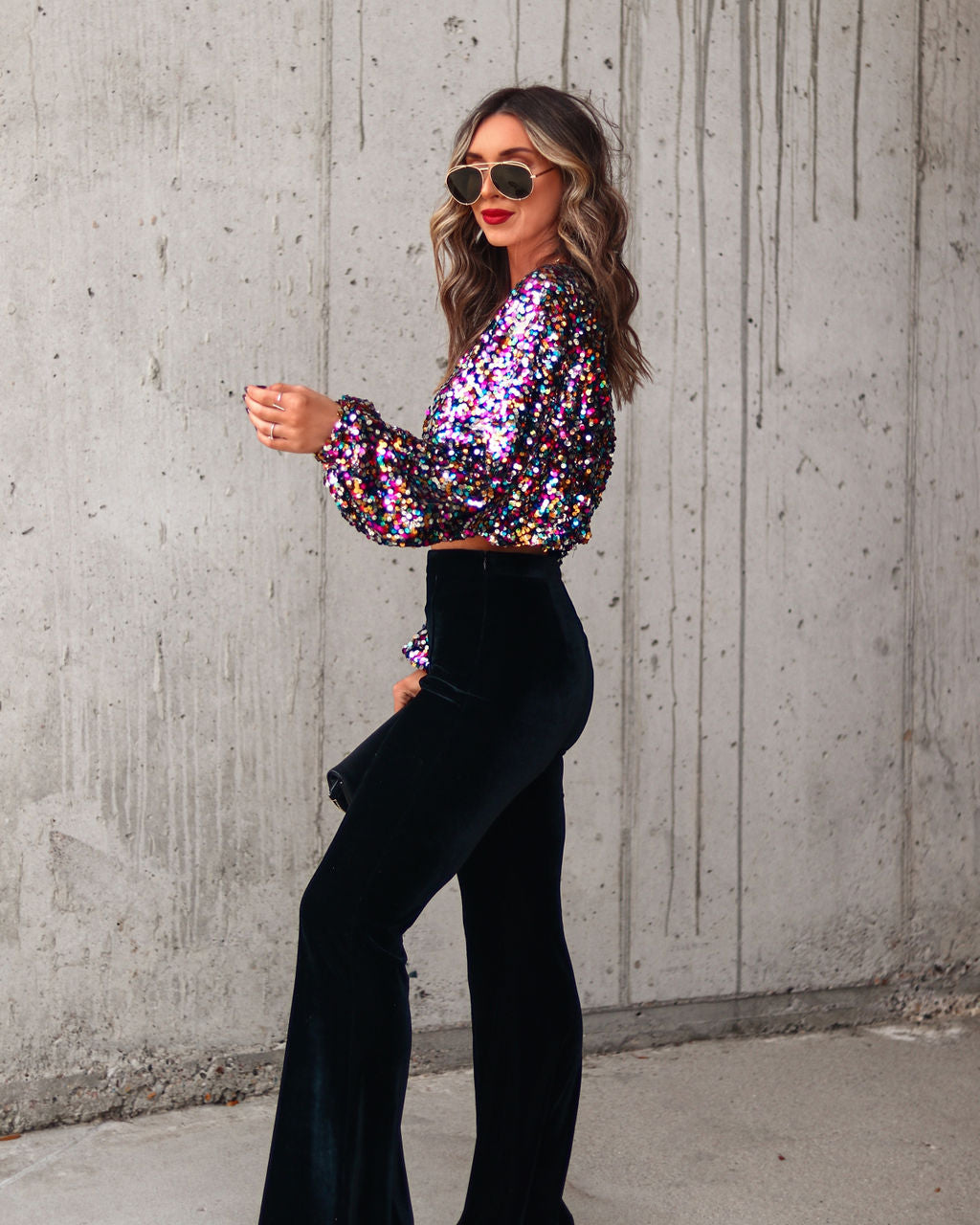 Always A Celebration Sequin Crop Top