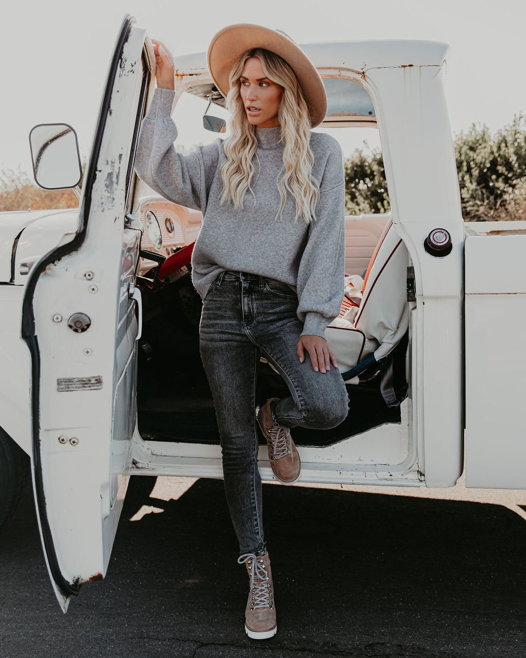 Amsterdam Mock Neck Sweater - Heather Grey