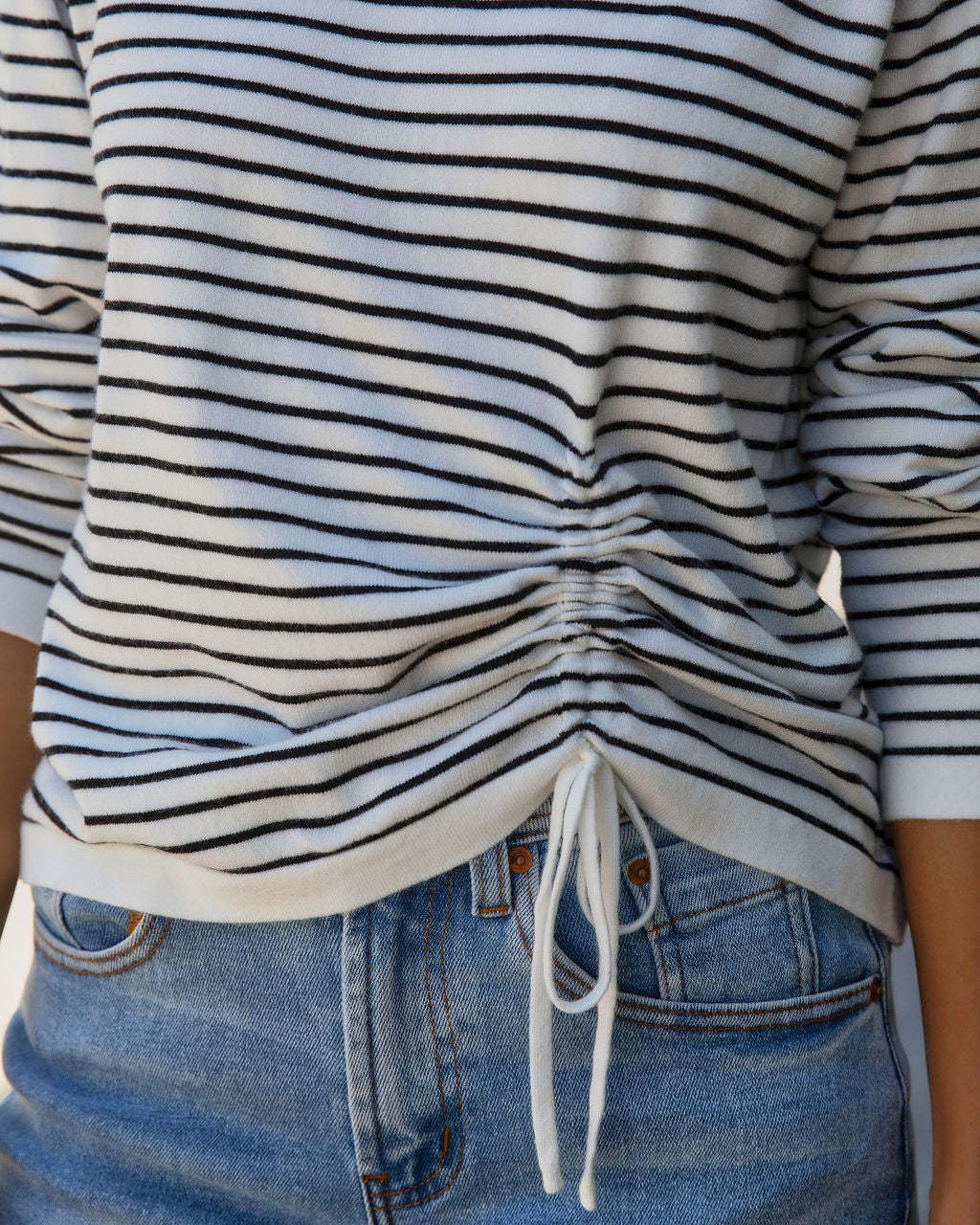 Shore Vacays Ruched Striped Top - FINAL SALE