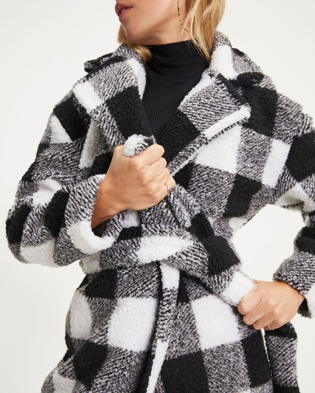 Cabin Fever Teddy Pocketed Coat - White