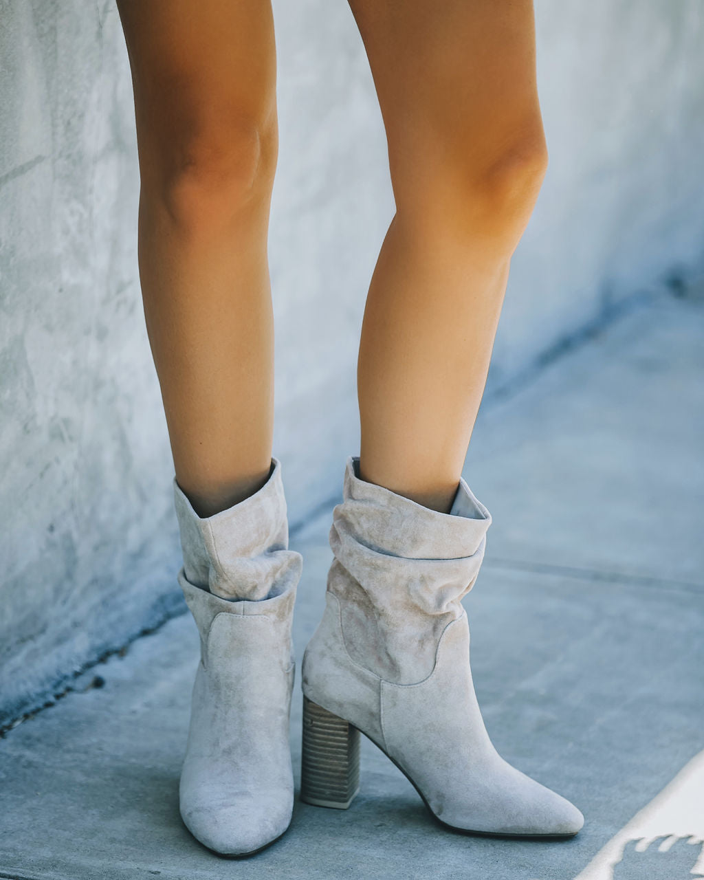 Darby Heeled Slouch Bootie - Grey