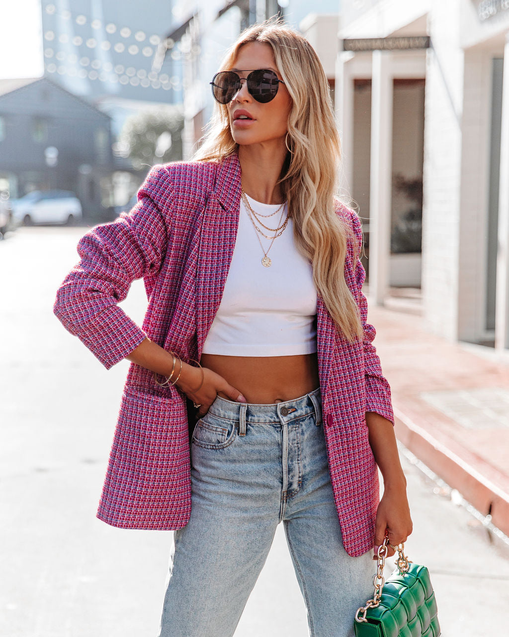 Elizabeth Textured Pocketed Blazer