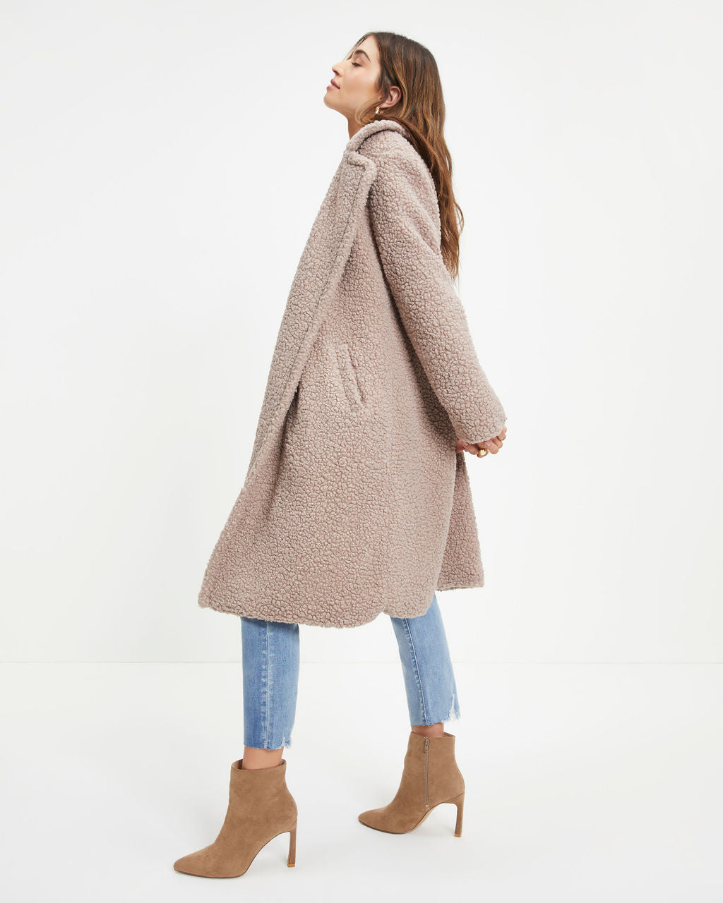 Theo Pocketed Teddy Coat - Stone
