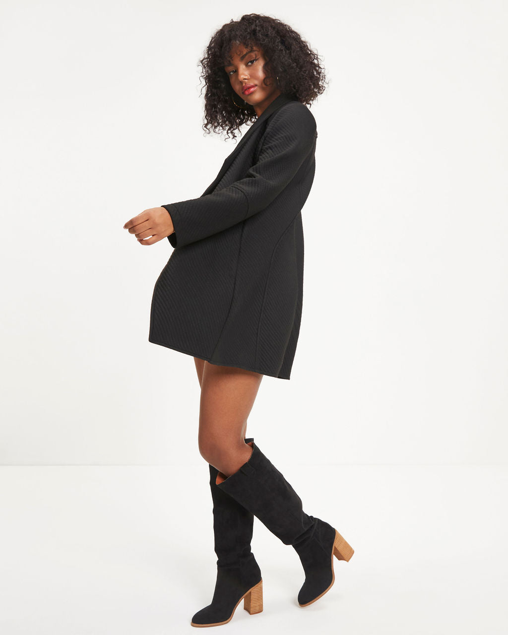 Danielle Textured Pocketed Jacket - Black