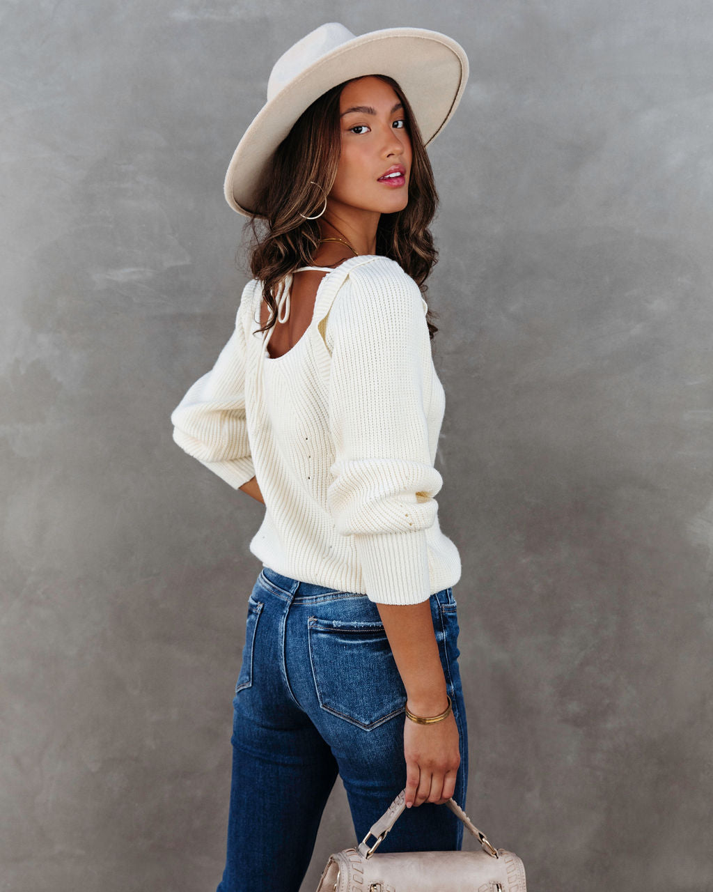 Wynter Knit Long Sleeve Top - Ivory - SALE