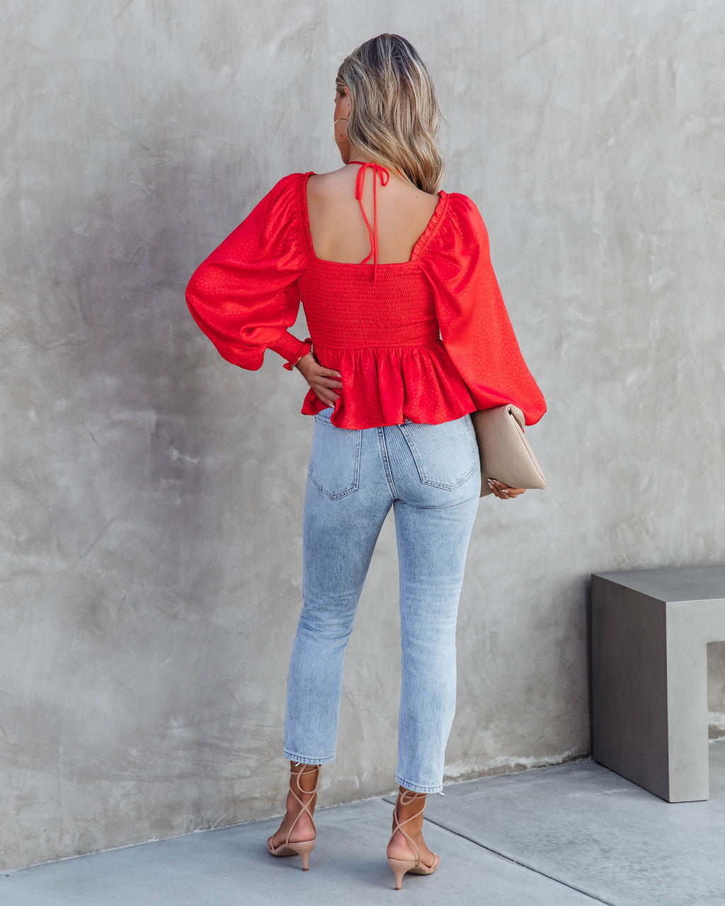 Let Me Be The One Satin Ruched Top - Red