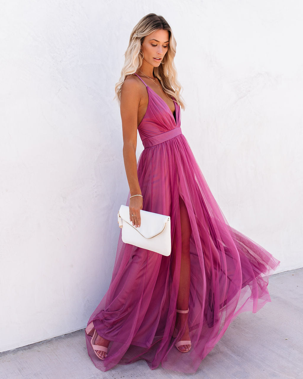 Petal Dust Maxi Dress - Magenta