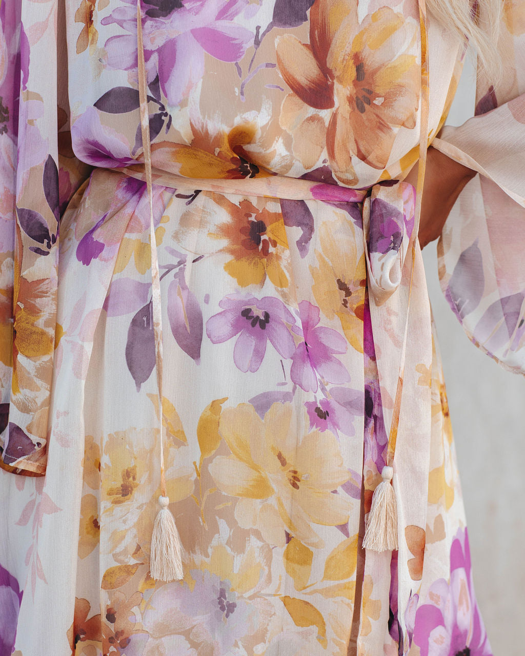 Damaya Floral Chiffon Tassel Dress - FINAL SALE