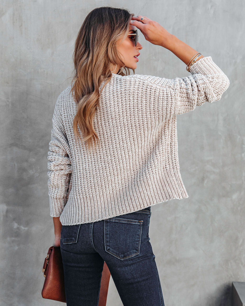 Waves Of Desire Chenille Sweater - Taupe