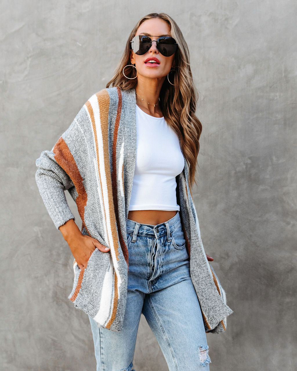 Phoenix Pocketed Printed Cardigan