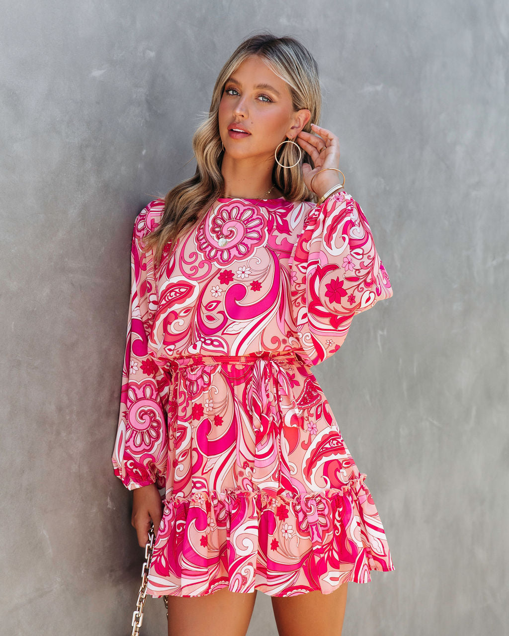 Mod Squad Printed Chiffon Mini Dress - SALE