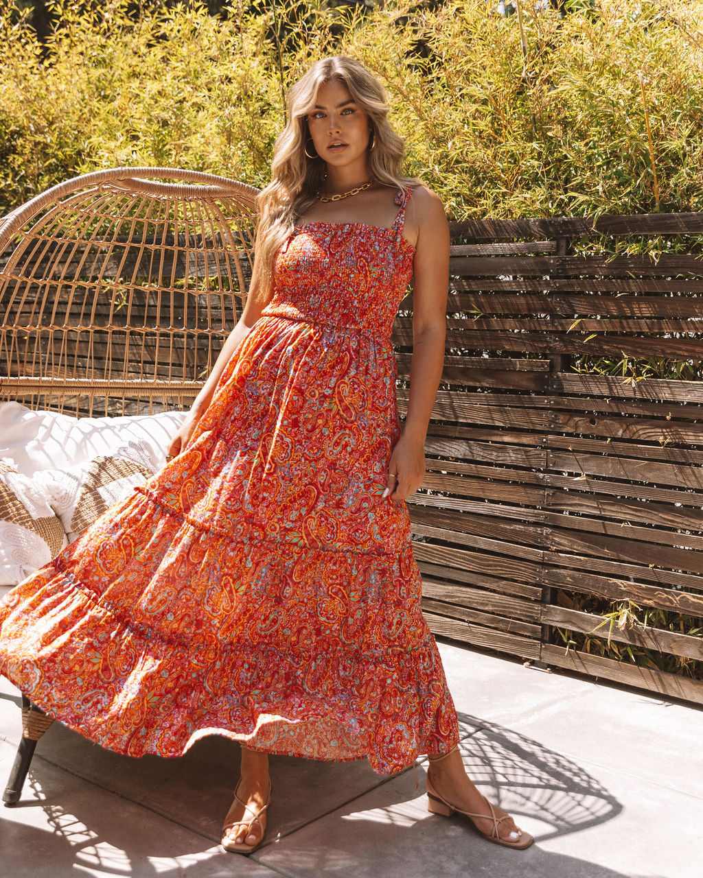 Presotto Printed Smocked Maxi Dress - FINAL SALE