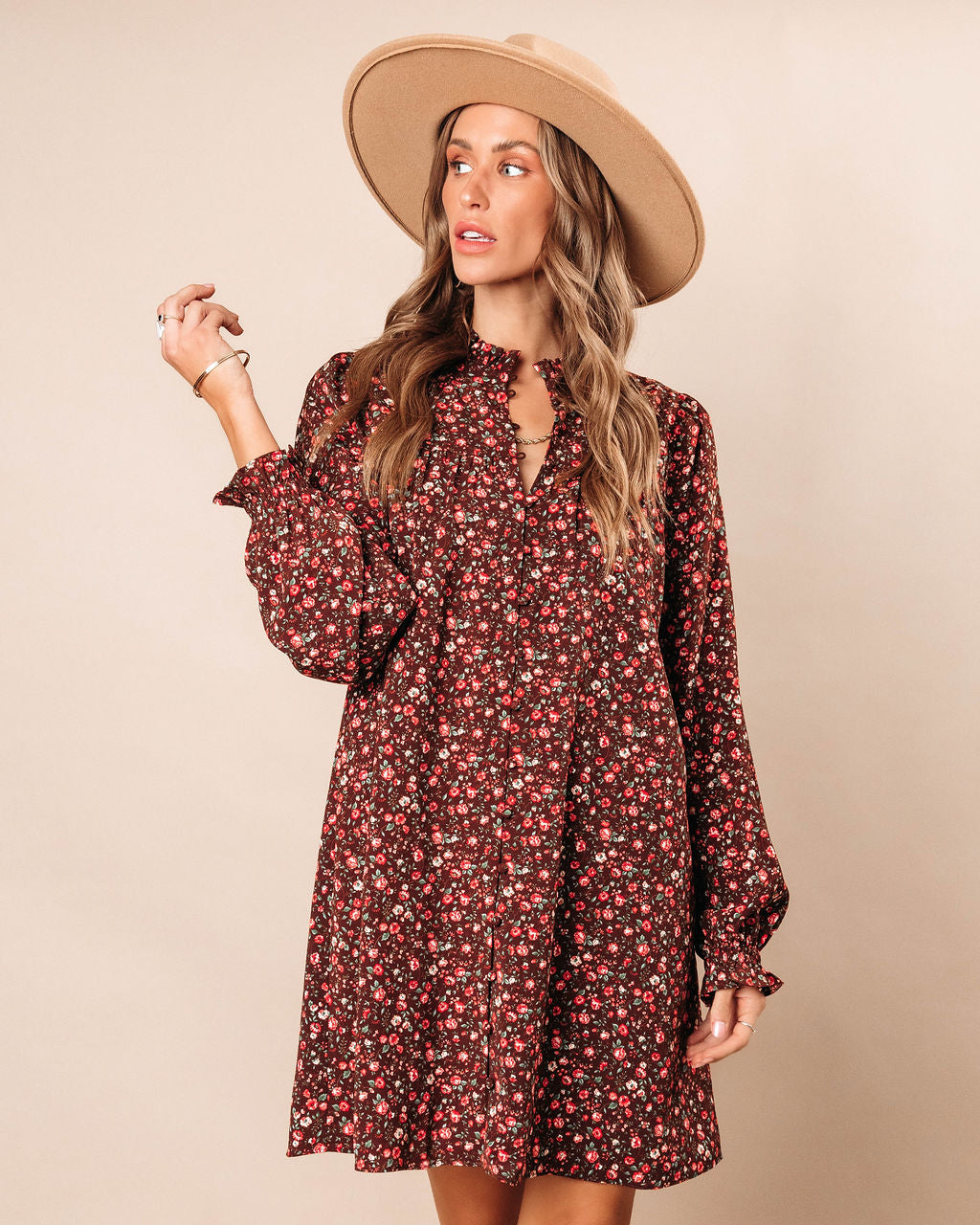 Grateful Hearts Floral Mini Dress