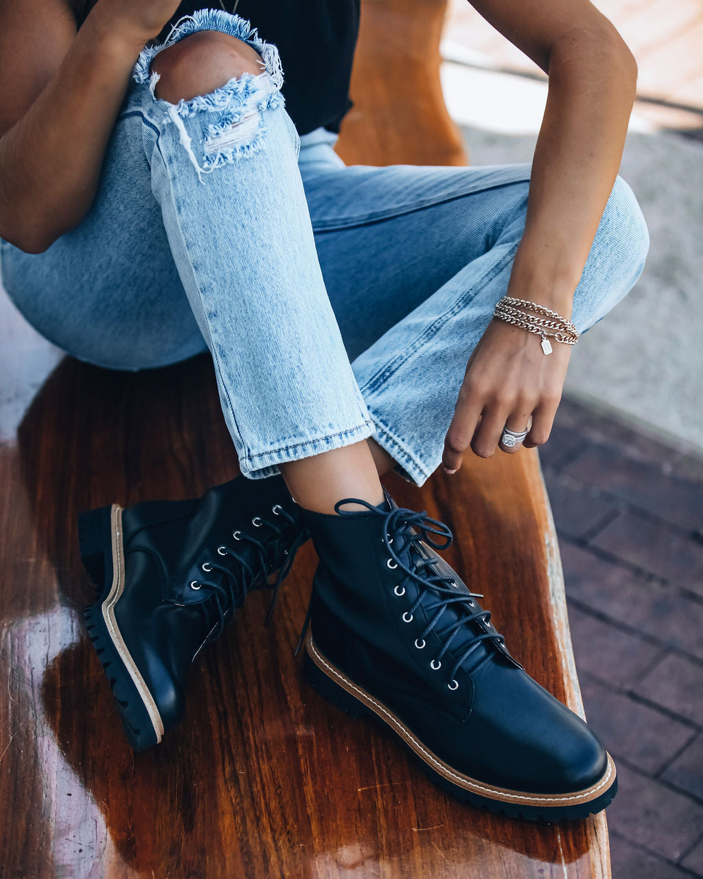 Brycen Faux Leather Lace Up Boot